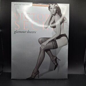 Victorias Secret Lace Top Thigh Highs Glamour Sheers Naked Large USA Made